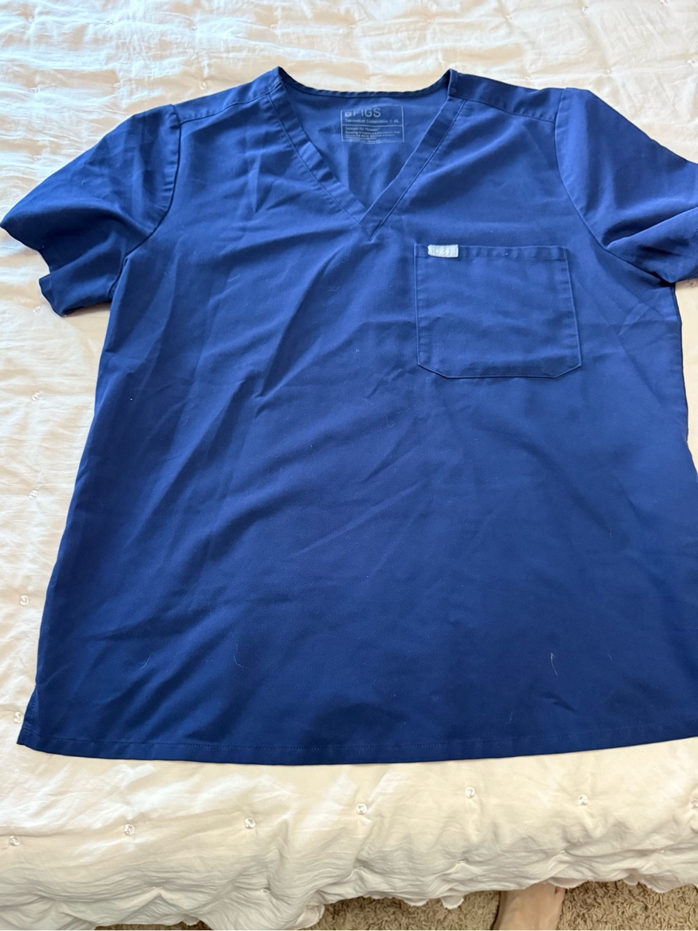 💙FIGS Women's Navy V-Neck Short Sleeve Scrub Top Size XL 💙